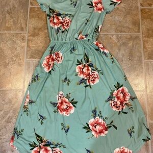 Floral Print mid-length Women's Dress